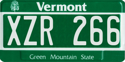 VT license plate XZR266