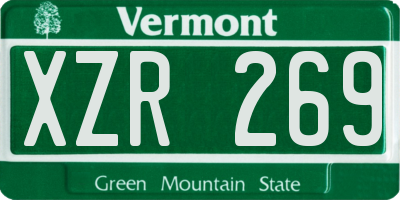 VT license plate XZR269