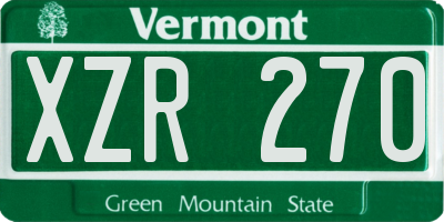 VT license plate XZR270