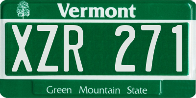 VT license plate XZR271