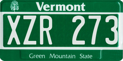 VT license plate XZR273