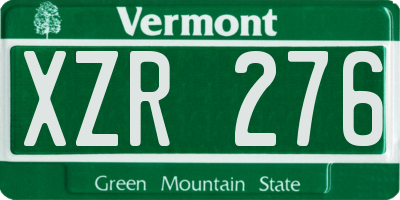 VT license plate XZR276