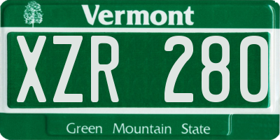 VT license plate XZR280