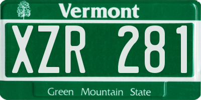 VT license plate XZR281