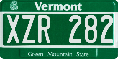 VT license plate XZR282