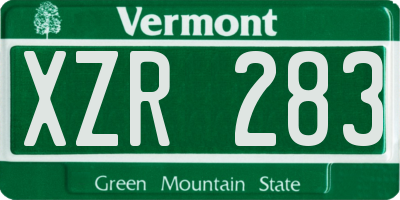 VT license plate XZR283