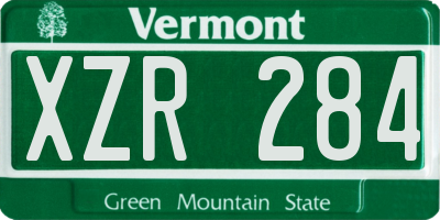 VT license plate XZR284