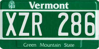 VT license plate XZR286