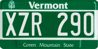VT license plate XZR290