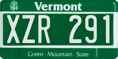VT license plate XZR291