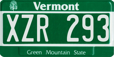 VT license plate XZR293