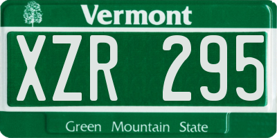 VT license plate XZR295