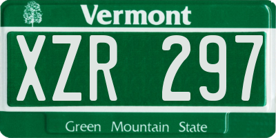 VT license plate XZR297