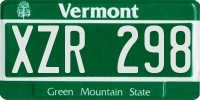 VT license plate XZR298
