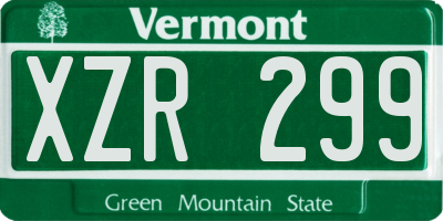 VT license plate XZR299