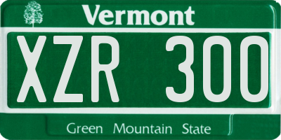 VT license plate XZR300