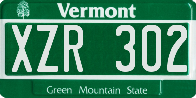 VT license plate XZR302