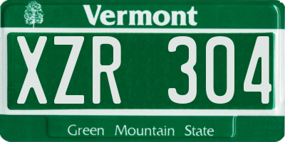 VT license plate XZR304