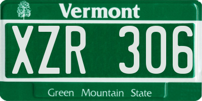 VT license plate XZR306