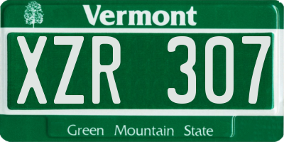 VT license plate XZR307