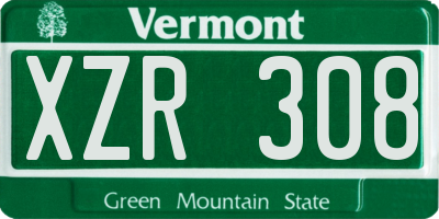 VT license plate XZR308
