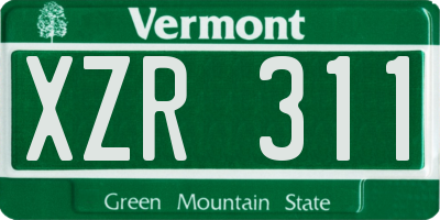 VT license plate XZR311