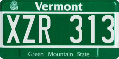 VT license plate XZR313