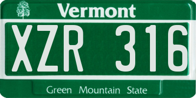 VT license plate XZR316