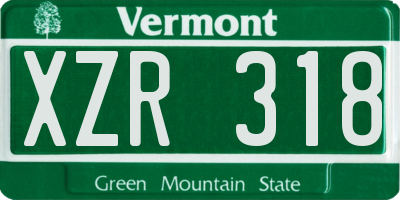 VT license plate XZR318