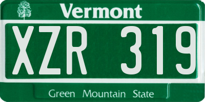 VT license plate XZR319
