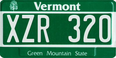 VT license plate XZR320