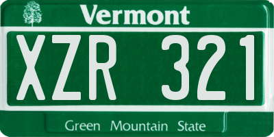 VT license plate XZR321