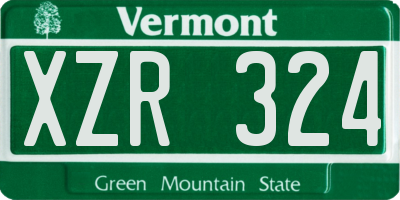 VT license plate XZR324