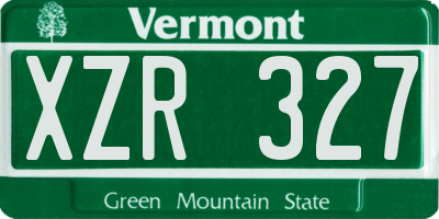 VT license plate XZR327
