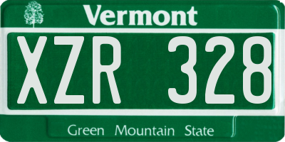 VT license plate XZR328
