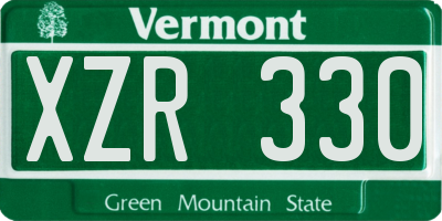 VT license plate XZR330