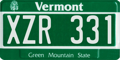 VT license plate XZR331