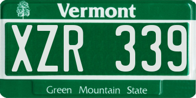 VT license plate XZR339