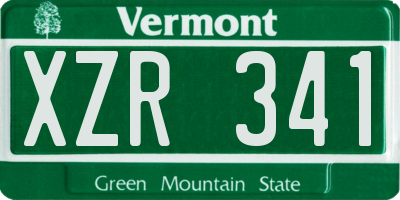 VT license plate XZR341
