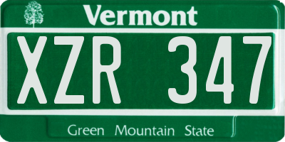 VT license plate XZR347