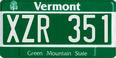 VT license plate XZR351
