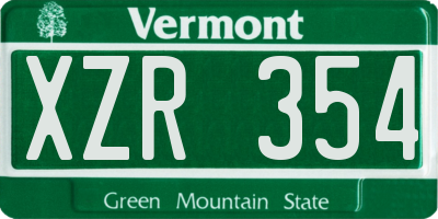VT license plate XZR354