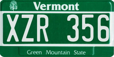 VT license plate XZR356