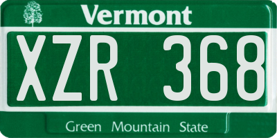 VT license plate XZR368