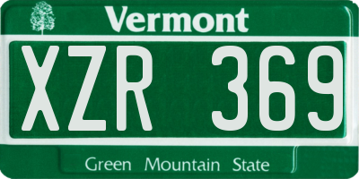 VT license plate XZR369