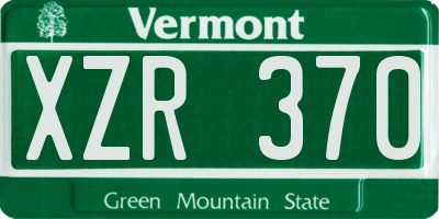 VT license plate XZR370