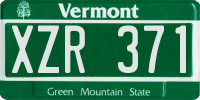 VT license plate XZR371