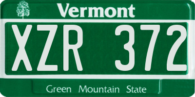 VT license plate XZR372