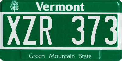 VT license plate XZR373