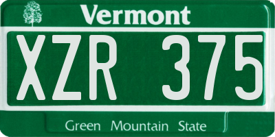 VT license plate XZR375